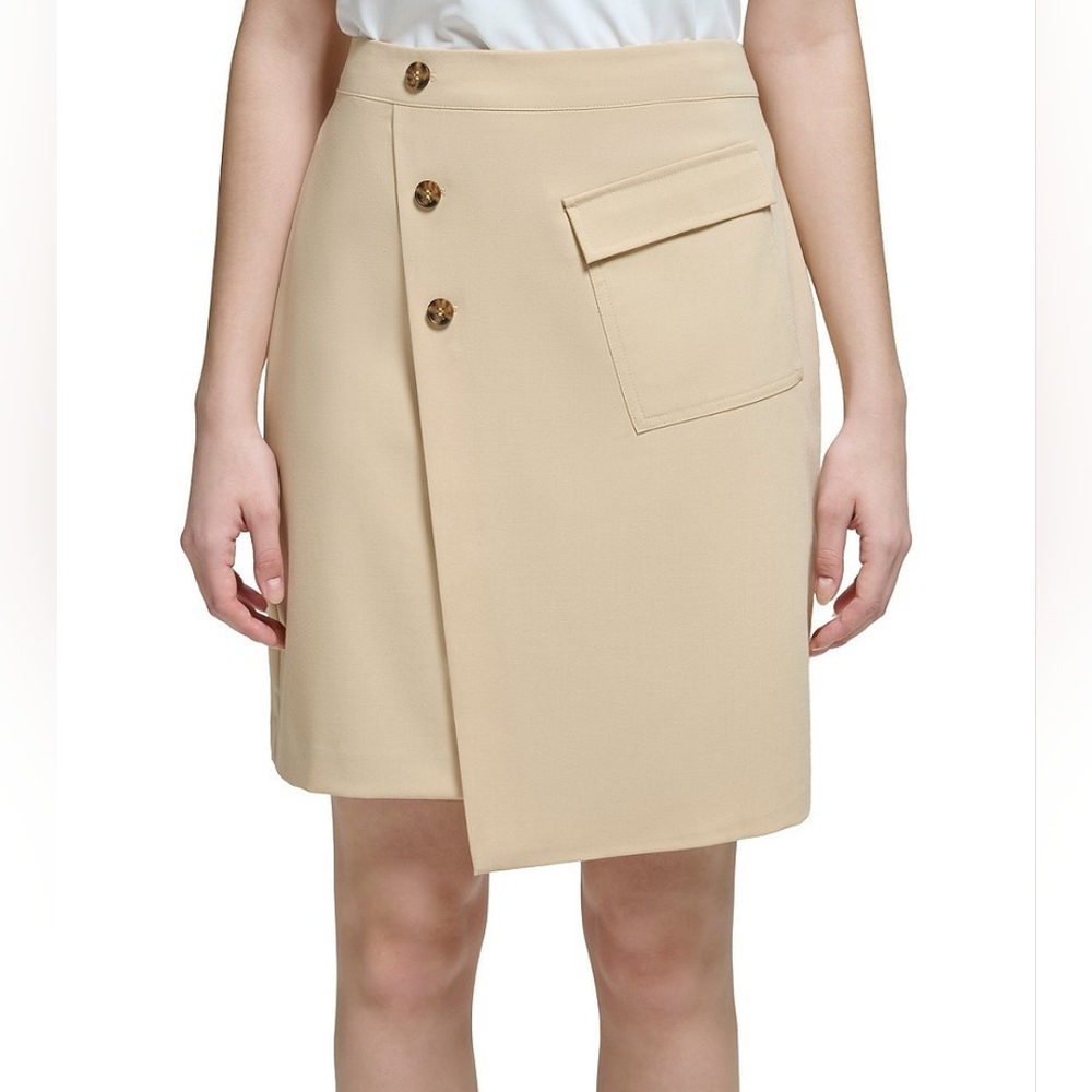 Calvin Klein black studded asymmetrical skirt